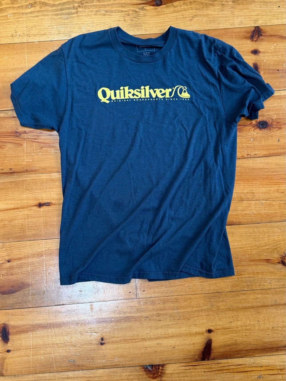 Quiksilver Navy Short-Sleeve Tee with Yellow Logo